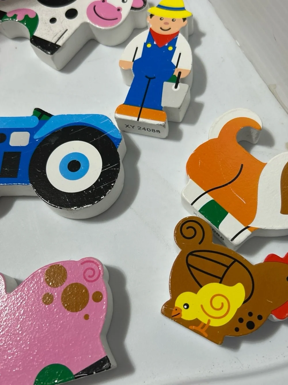 Wooden Farm Animal Shape Sorter Toy - Red and Natural